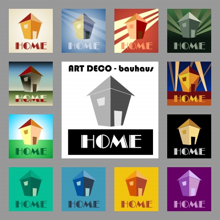 art deco - flat design - home iconの写真素材