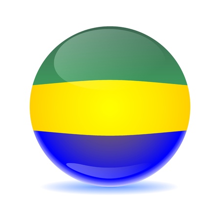 Gabon flag sphere colored shadowの写真素材