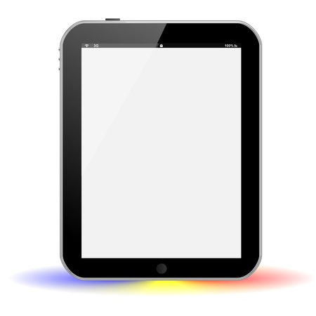 TABLET PC COMPUTER WITH colored shade の写真素材