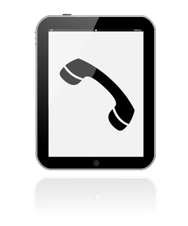tablet pc contact phone iconの写真素材