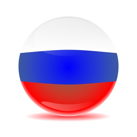 Russia flag sphere with colored shadowの写真素材