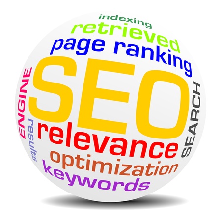 SEO keyword optimization word sphereの写真素材