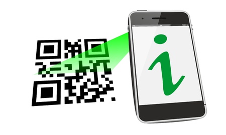 smartphone QR scan for informationの写真素材