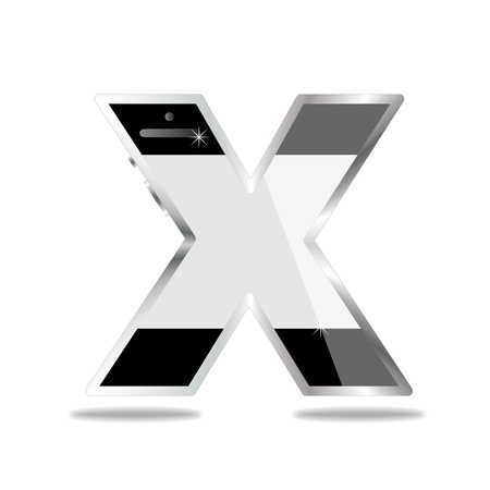 smartphone like, alphabet capital letter X designの写真素材