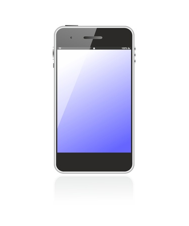 smartphone blue screen illustration, isolatedの写真素材