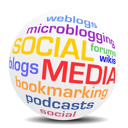 social media marketing word sphereの写真素材