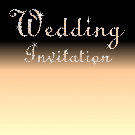 wedding invitation card with diamonds lettersの写真素材