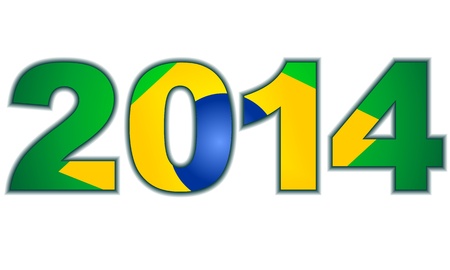 brazilian flag in 2014 date numbersの写真素材