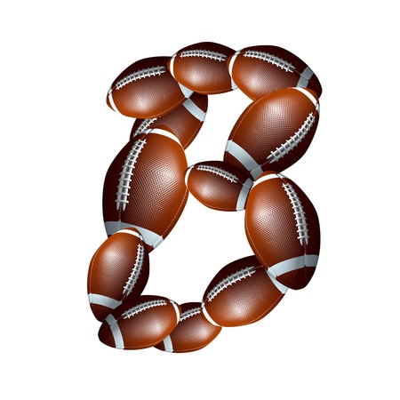american football icon alphabet capital letter Bの写真素材