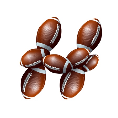 american football icon alphabet capital letter Hの写真素材