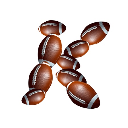 american football icon alphabet capital letter Kの写真素材