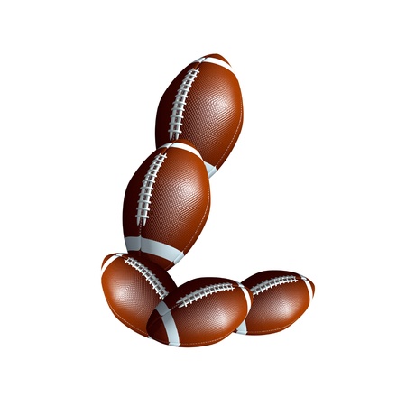 american football icon alphabet capital letter Lの写真素材