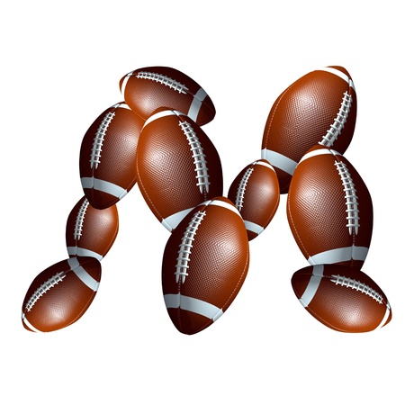 american football icon alphabet capital letter Mの写真素材