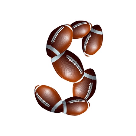 american football icon alphabet capital letter Sの写真素材