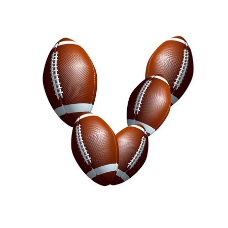 american football icon alphabet capital letter Vの写真素材