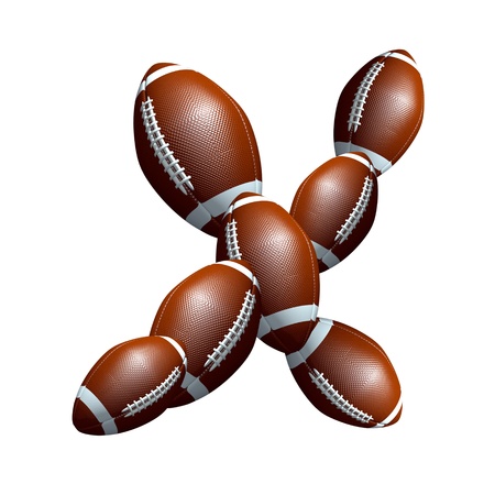 american football icon alphabet capital letter Xの写真素材