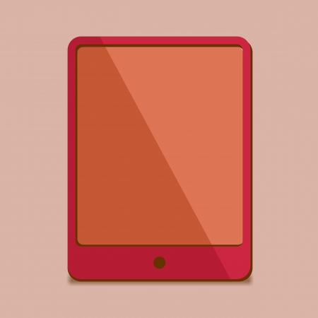 modern Flat Design - tablet pc in red trend colorsの写真素材