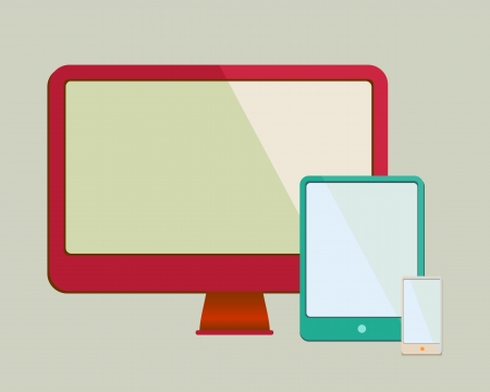 modern Flat Design desktop and mobile devicesの写真素材