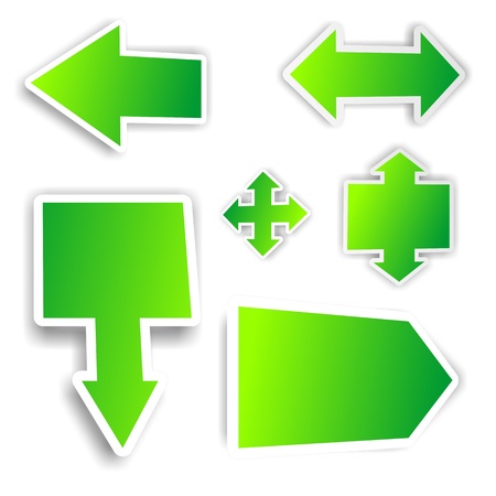 green arrow stickers with text boxの写真素材