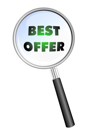 BEST OFFER magnifying glassの写真素材