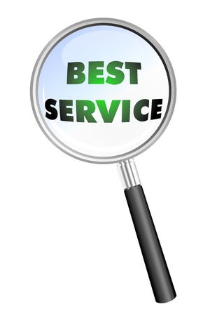 BEST SERVICE magnifying glassの写真素材