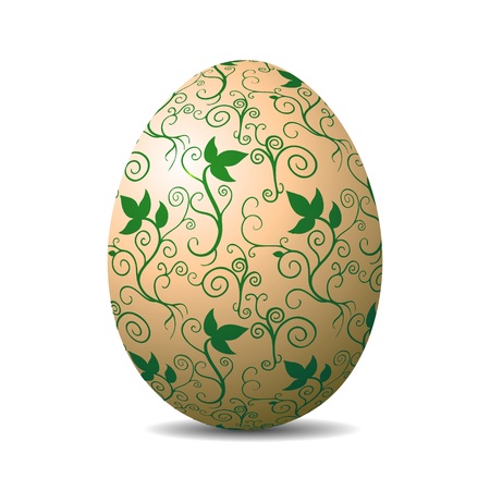 floral natural EASTER EGG with green patternの写真素材
