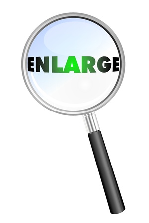 ENLARGE magnifying glassの写真素材