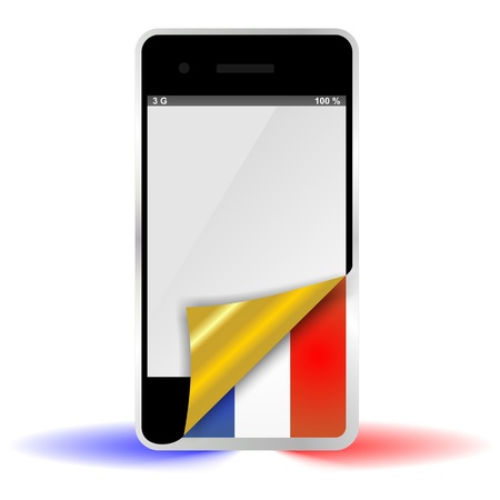 smart phone or cellphone, local content, FRANCEの写真素材