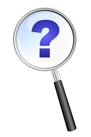 QUESTION MARK magnifying glassの写真素材