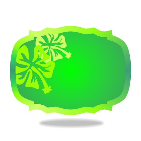 green flourish ribbon banner の写真素材