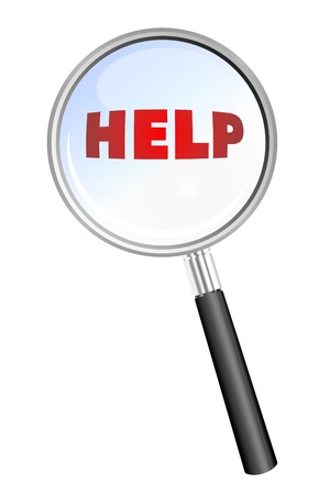 HELP magnifying glassの写真素材