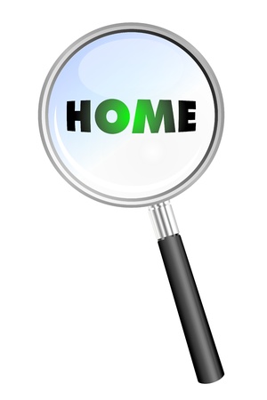 HOME magnifying glassの写真素材