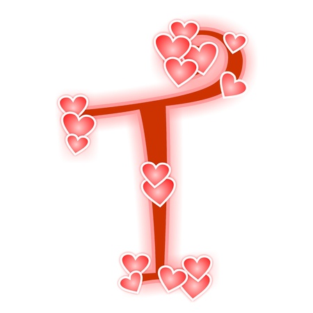 Love Letter, alphabet Tの写真素材