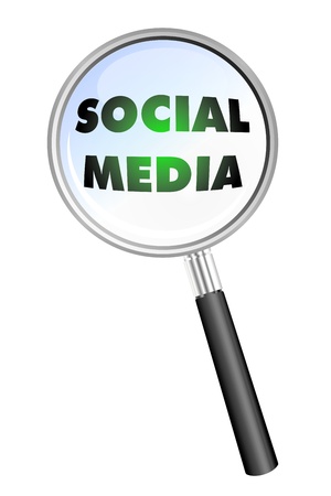 SOCIAL MEDIA magnifying glassの写真素材