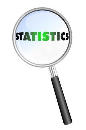 STATISTICS magnifying glassの写真素材