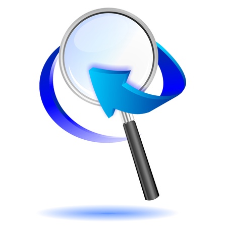 magnifying glass arrowの写真素材