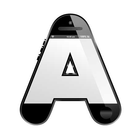 smart phone shaped, alphabet design letter, Zの写真素材