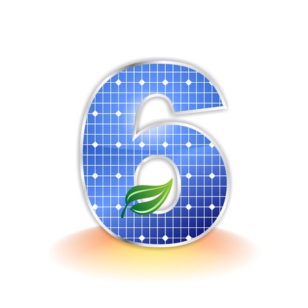 solar panels texture, number 6 icon or symbolの写真素材