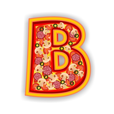 PIZZA - LETTER - B of the alphabetの写真素材