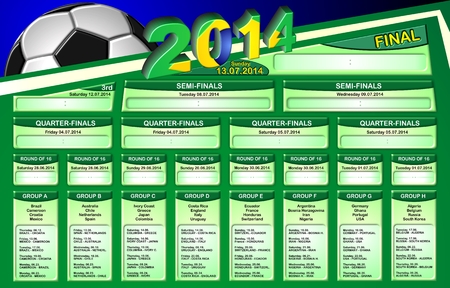 Schedule 2014 BRAZIL - englishの写真素材