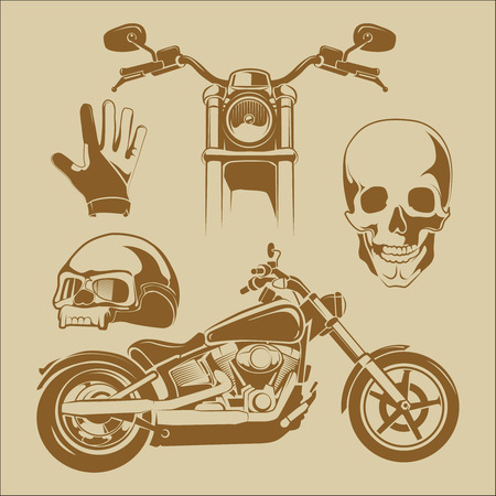 Vector elements for biker labels, logos and emblemsのイラスト素材
