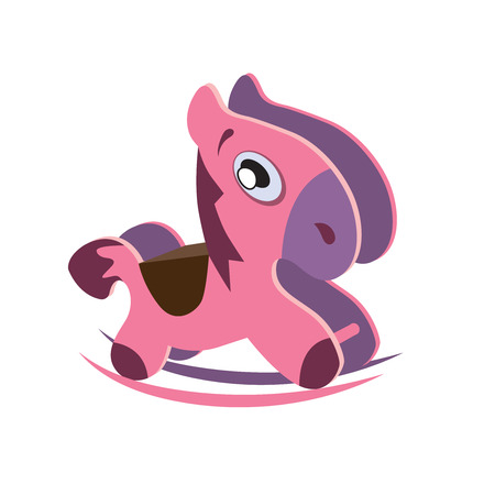 vector illustration of rocking litle horse on white backgroundのイラスト素材