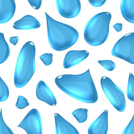Vector seamless pattern of Clear Realistic Water Drops on transparent backgroundのイラスト素材