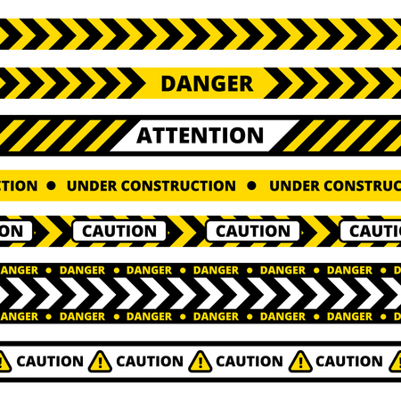 Seamless pattern of yellow danger tapeのイラスト素材