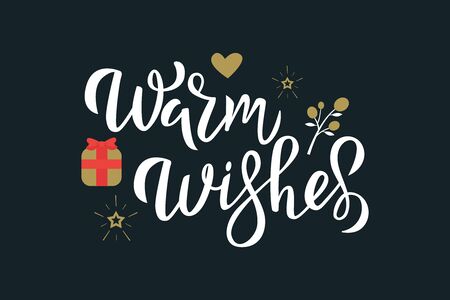 Warm wishes greeting white calligraphy phrase vector illustrationのイラスト素材