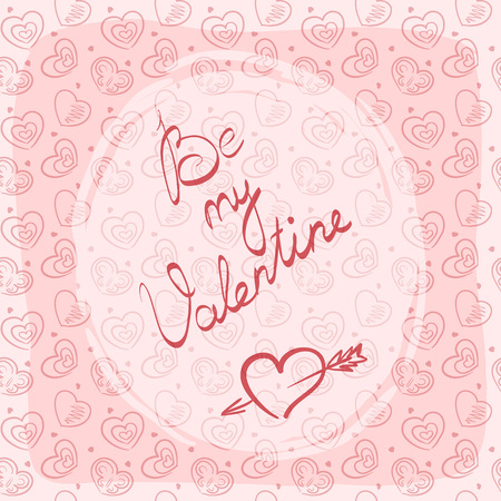 Valentines Day greeting card, label or sticker with handwritten inscriptionのイラスト素材