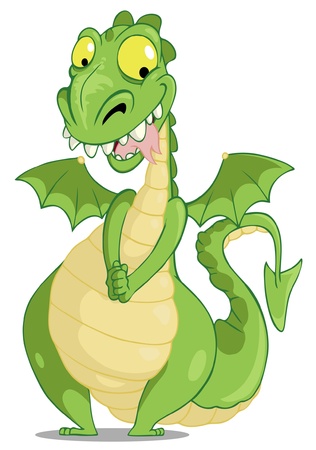 Illustration of isolated dragon on white backgroundのイラスト素材