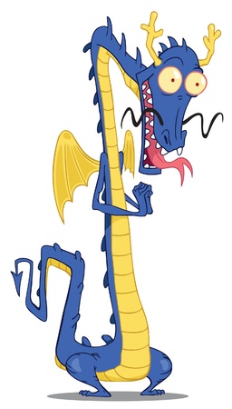 Illustration of isolated dragon on white backgroundのイラスト素材