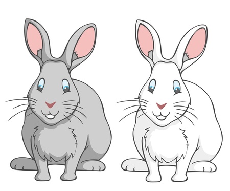  image of a white Easter bunnyのイラスト素材