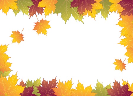 Autumn frame with maple leaves のイラスト素材